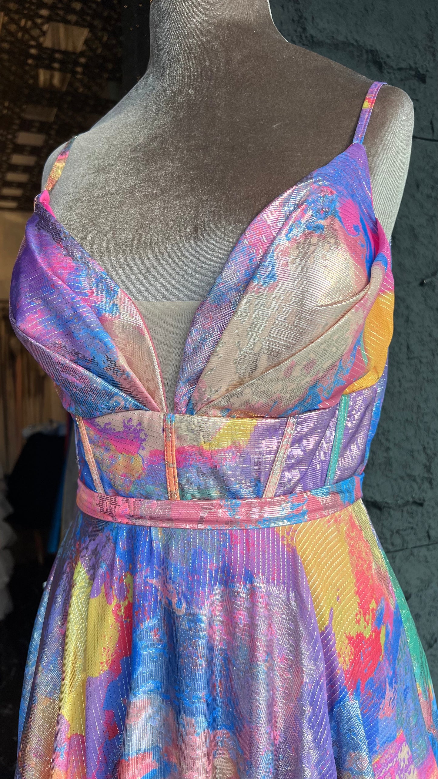 Fusya splattered paint flowy dress
