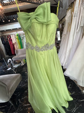 Lemon Zest: Strapless Green Dress with Chest Ribbon