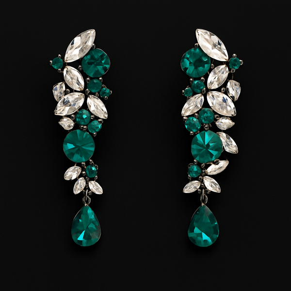 Aritos Largos Verdes Esmeralda