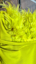 Ashley strapless feathered dress