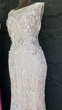 Whispering Rose Elegance: Vintage Pink Mermaid Dress with High Neck Lace