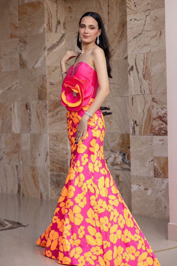 Primavera paradise strapless dress