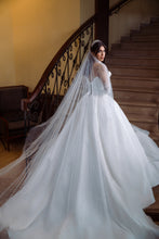 Velo de novia largo con perlas