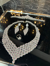 Set de zirconas plateado y rosado