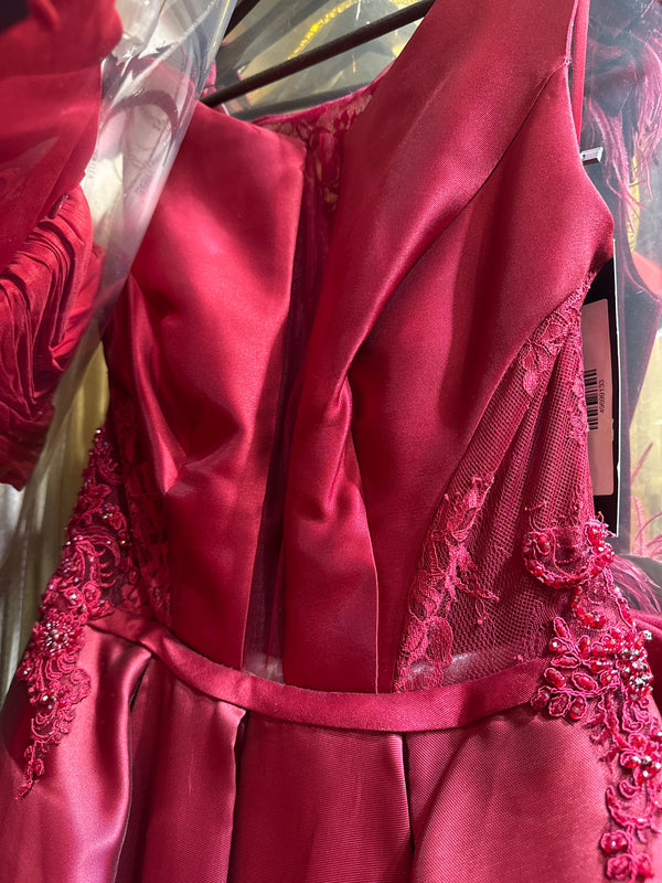 Regal Sparkle: Princess Style Dress with Embellishments and Back Bun