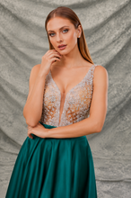 Royalty emerald A line dress