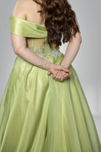 Luminous Lime Mermaid Dress: Enchanting Corseted Strapless