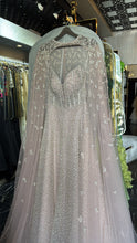 Rosy Crystal Strapless A-line Gown w Cape