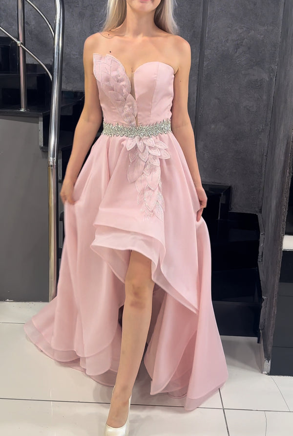 Pink Rose Dream High-Low dress