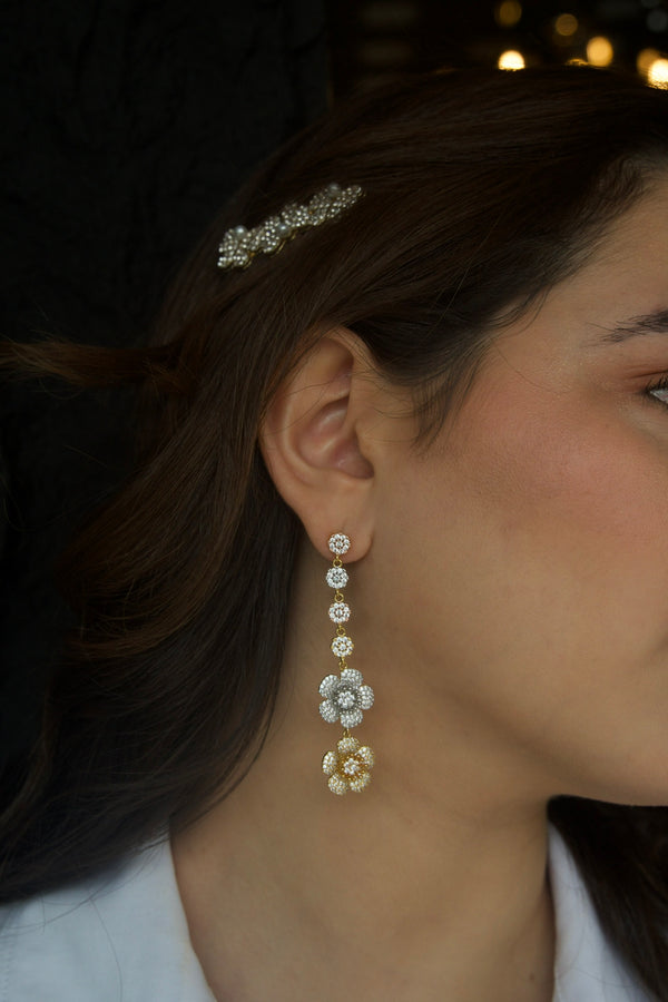 Two-Tone Flower Earrings