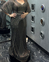 Earthy metallic V-neck dress