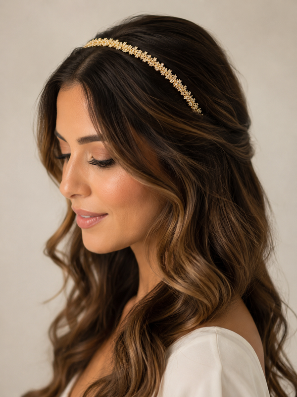Diadema fina linea de zirconas (flexible)