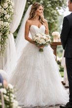 Shimmering V-Neck Sparkling Grid and Solid White Dress
