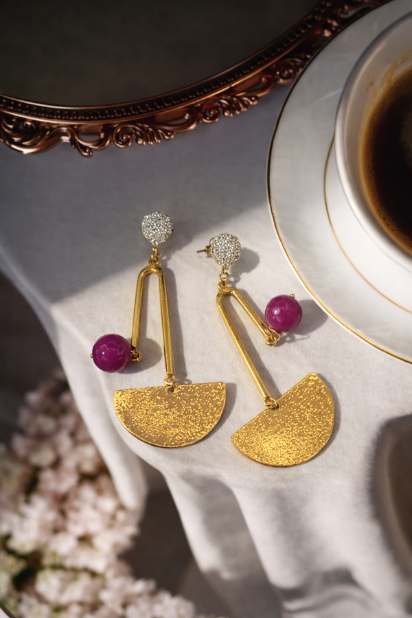 Gold Asymmetrical Earring