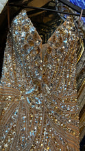 Strapless cat sequined dress