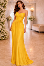 Golden Yellow Bloom strapless dress