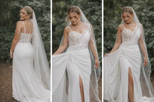 Shimmering Asymmetrical Wedding Dress