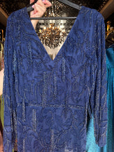 Wavy ocean blue party dress
