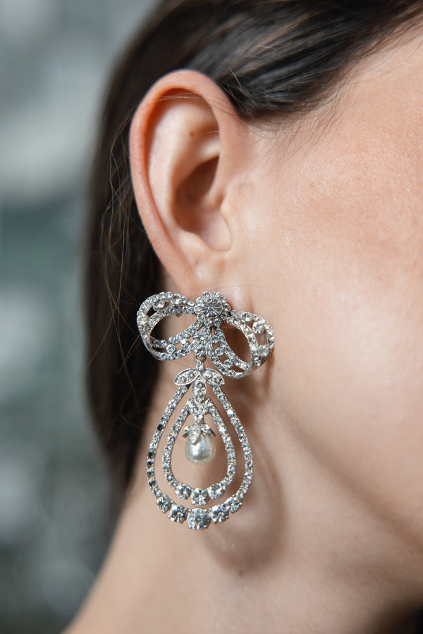 Aretes Coquette Cristal Ribbon