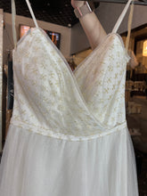 Sparkling Frost: White Glittered Dress with Delicate Straps and V-Neck