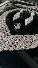 Set de zirconas plateado y rosado