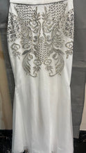 Silver Sea Siren: White Mermaid Dress with Silver Embellishments