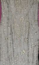 Stellar Silver Mermaid Dress: Closed Neckline & Short Fringed Sleeves