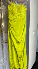 Ashley strapless feathered dress