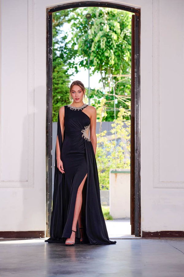 Serene elegance in orange dress