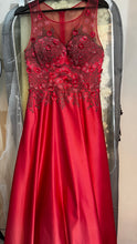 Peach Blossom Dream: Satin Pink Long Dress with Delicate Floral Embellishments