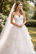 Shimmering V-Neck Sparkling Grid and Solid White Dress