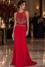 Fiery Elegance: Red Hot Mermaid Dress with Dazzling Embellishments