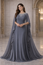 Grey caped dreamy dress