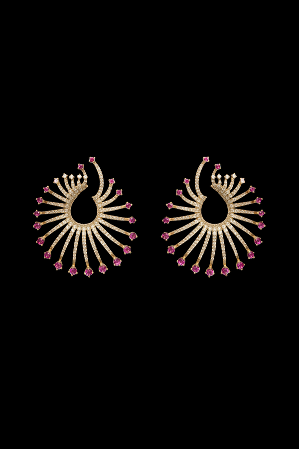 Aritos Espiral con Rosado