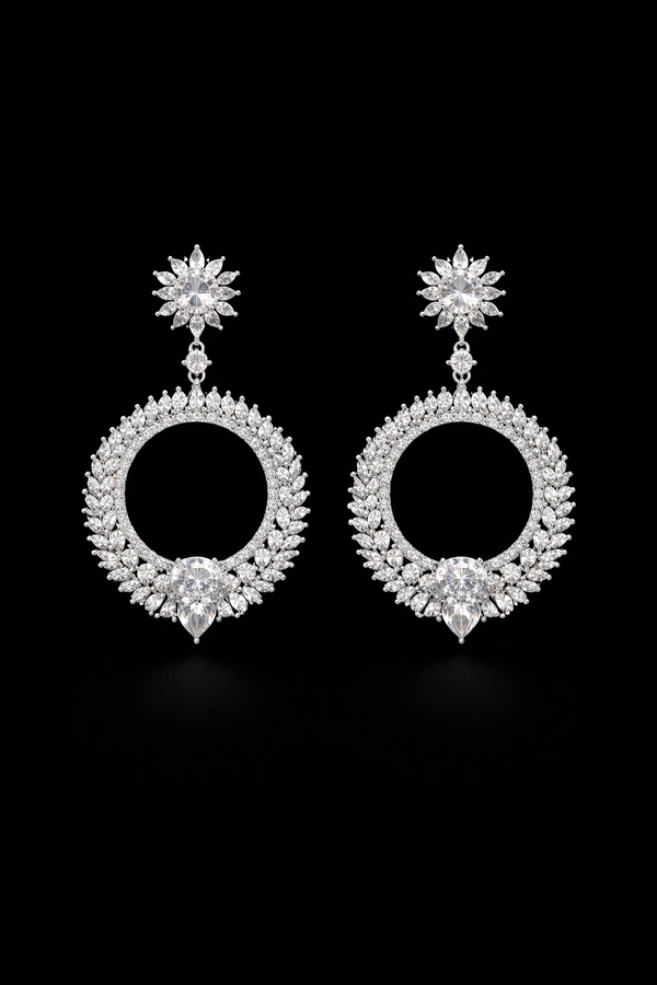 Aritos Circulo Plateado