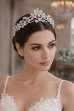 Tiara mediana con cristales plateados y dorados