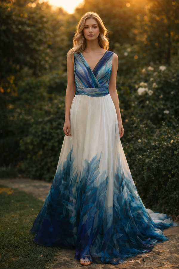 Floral Blue Print Dress