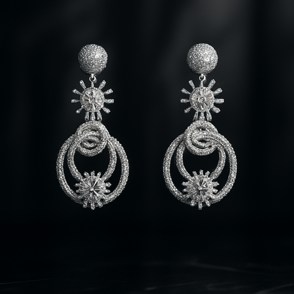 Aritos Plateados de Circulos