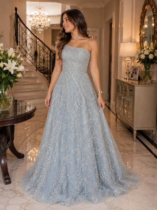 Astra Mirage Dusty Blue Gown