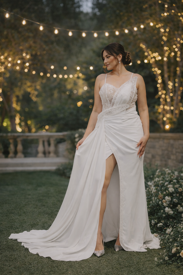 Shimmering Asymmetrical Wedding Dress