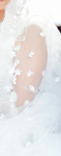 Velo de novia floral 3D con brillos encaje y perlas