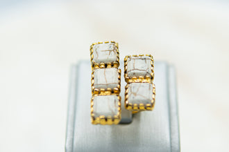 Anillo Marmoleado Blanco