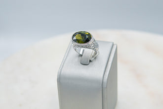 Anillo Verde Plateado