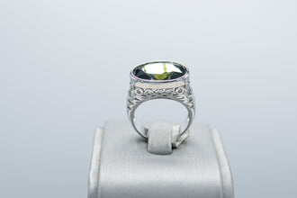 Anillo Verde Plateado