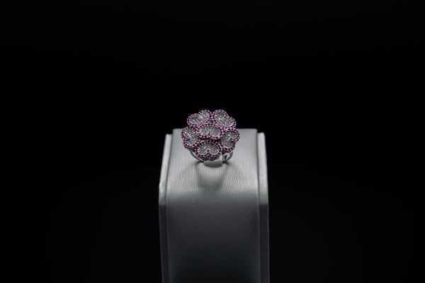 Anillo Plateado Morado