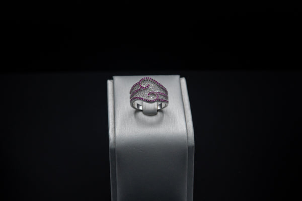Anillo Plateado con Morado