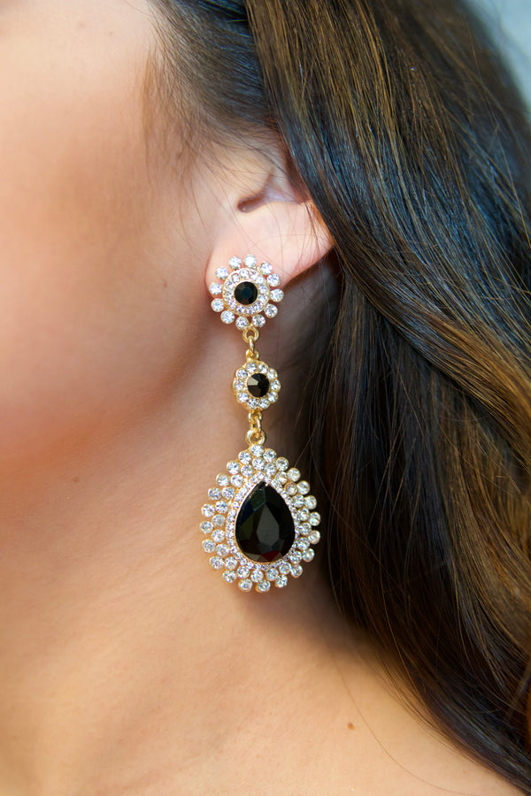 Aretes Largos con Gota y Zirconias