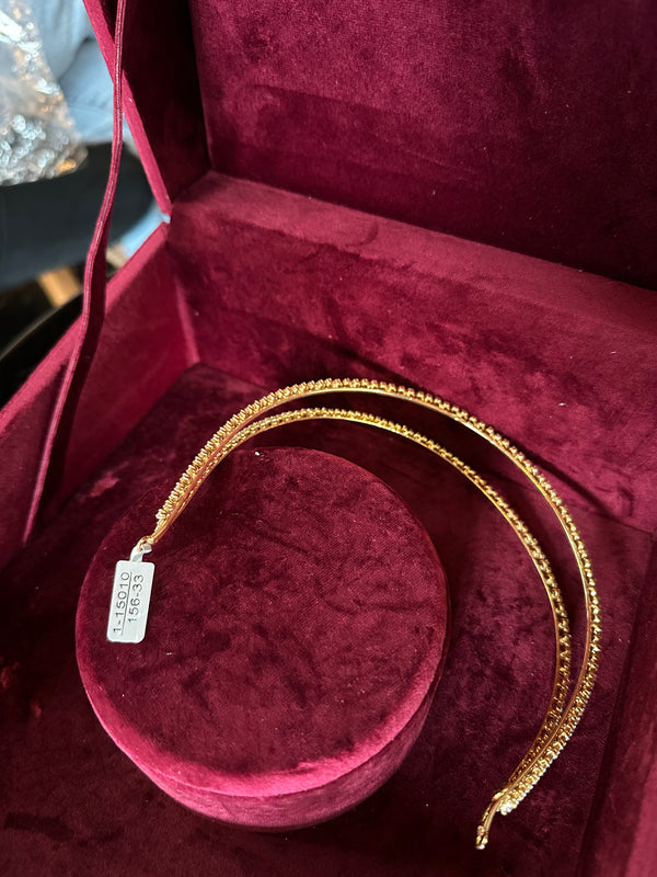 Diadema doble de zirconas/cristales fino