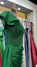 Emerald green corset laced dress