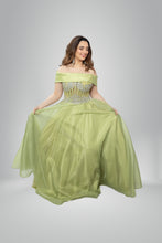 Luminous Lime Mermaid Dress: Enchanting Corseted Strapless